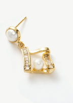 Geometric Pearl Earrings