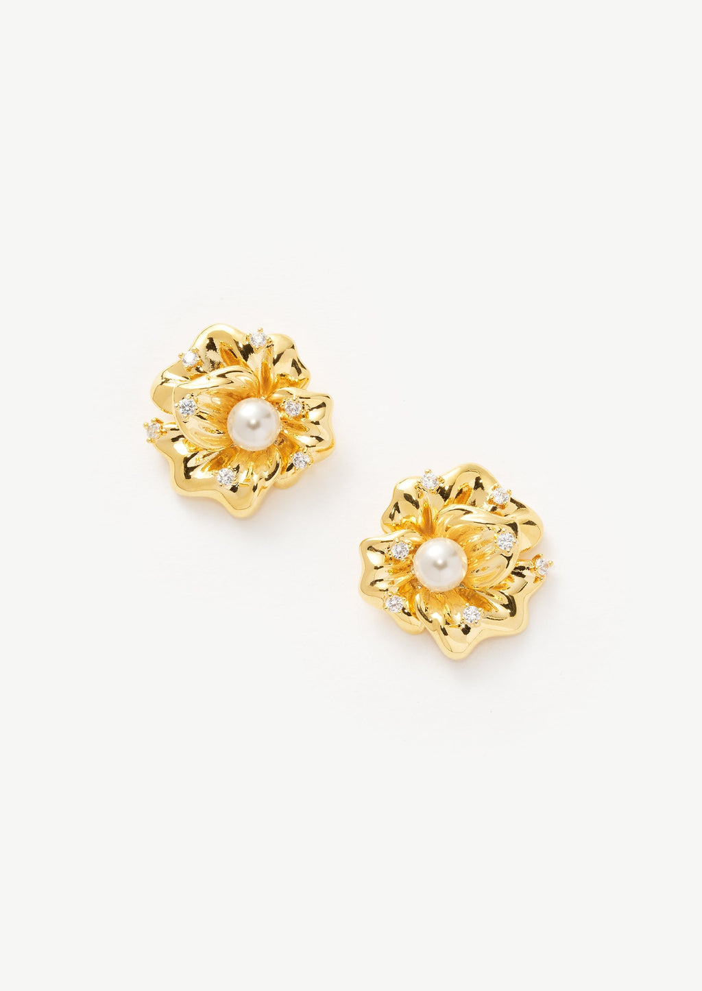 Pearl Flower Stud Earrings