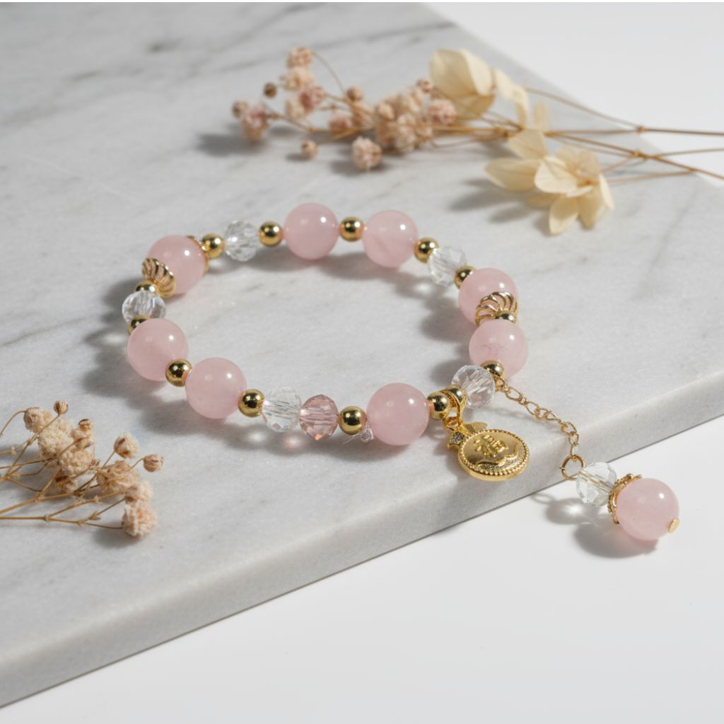 Natural rose quartz & natural white quartz