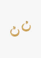 Textured Crescent Hoop Earrings