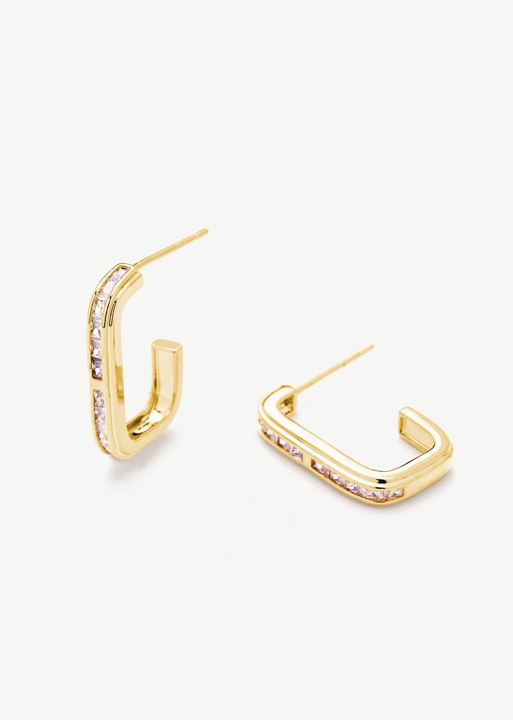 Geometric Pave Hoop Earrings
