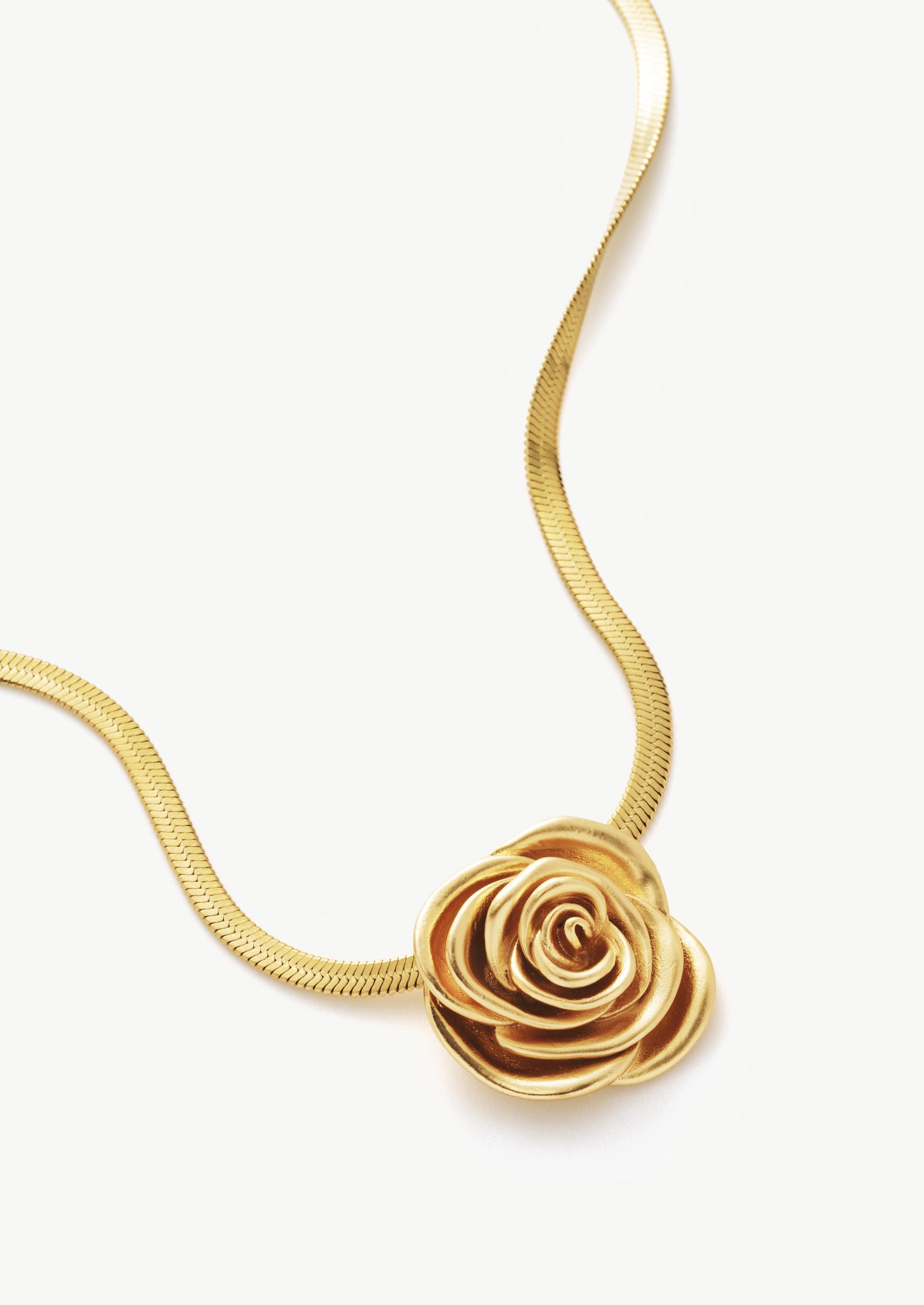 Golden Rose Pendant Necklace