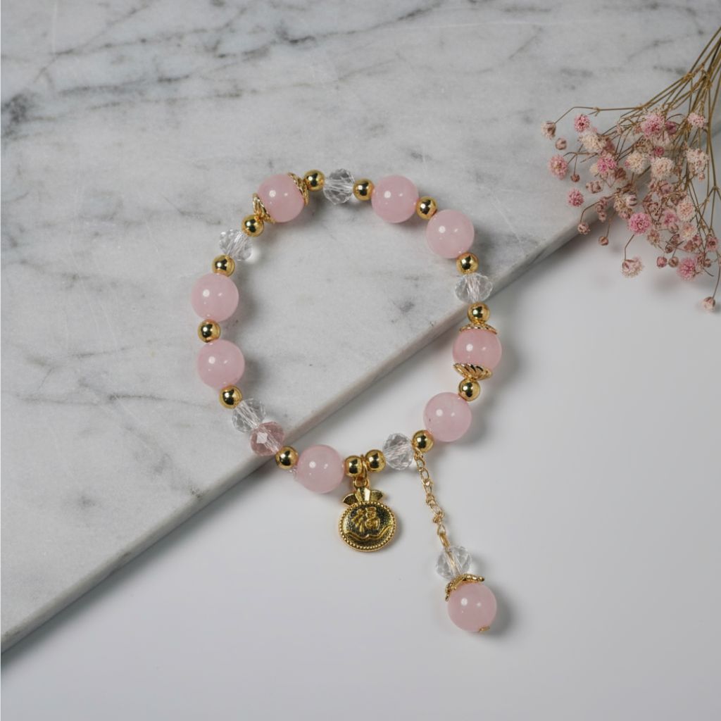 Natural rose quartz & natural white quartz