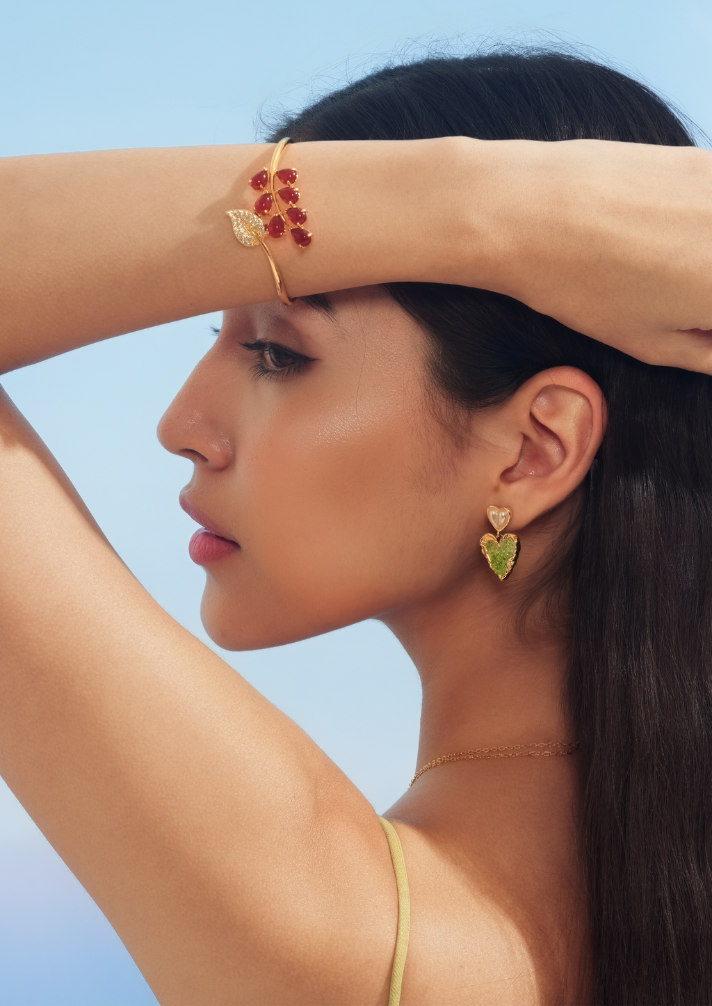 Red Berry Bangle Bracelet