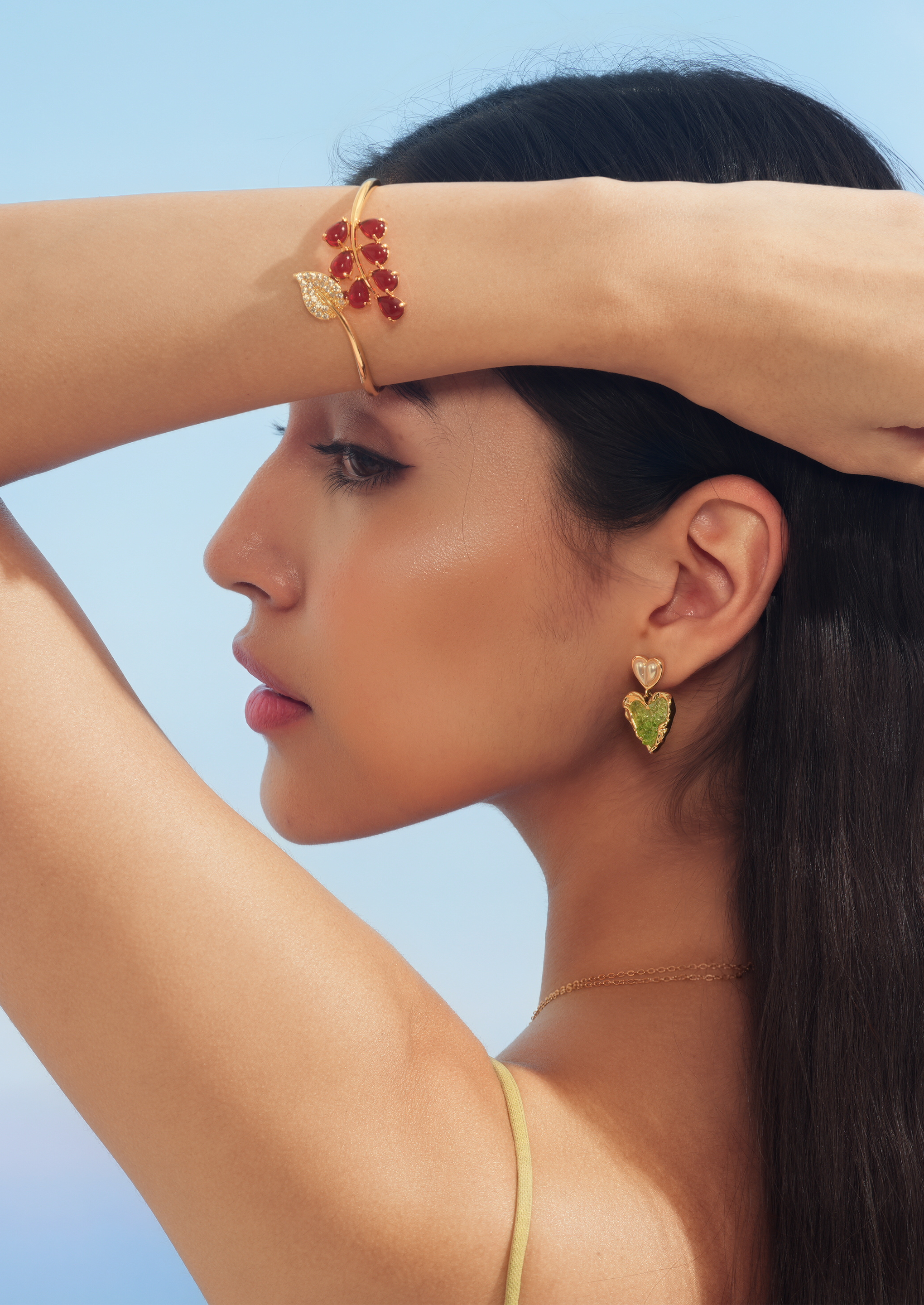 Red Berry Bangle Bracelet