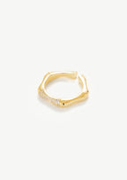 Pave Hex Open Ring