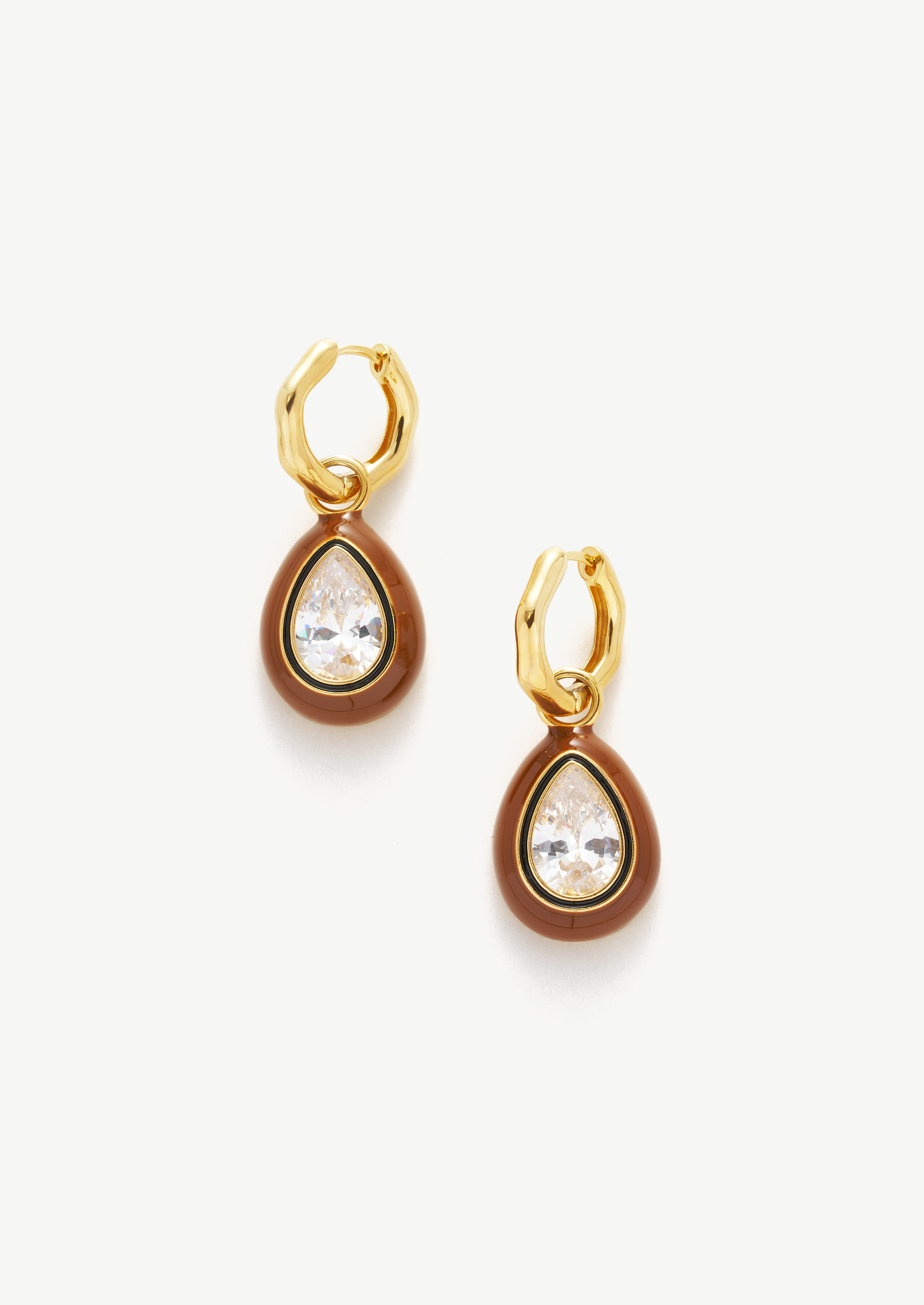 Teardrop Gemstone Hoop Earrings