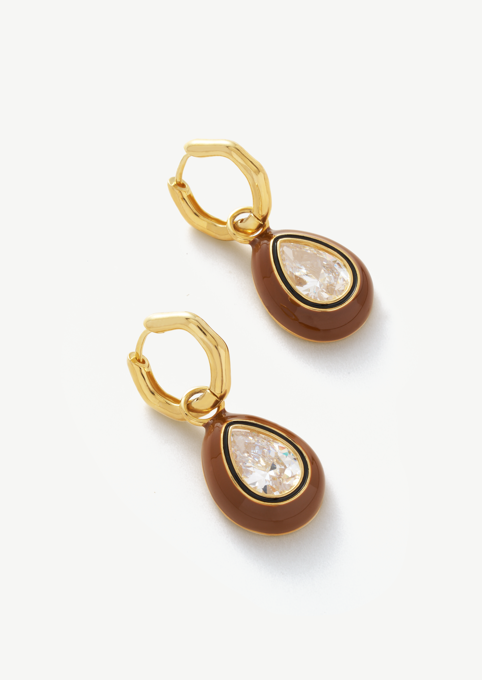 Teardrop Gemstone Hoop Earrings
