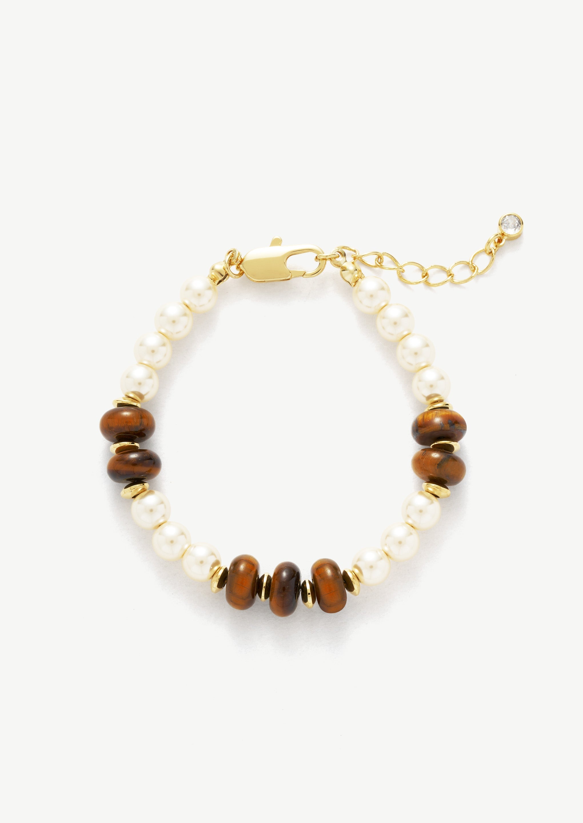 Tiger Eye Pearl Bracelet
