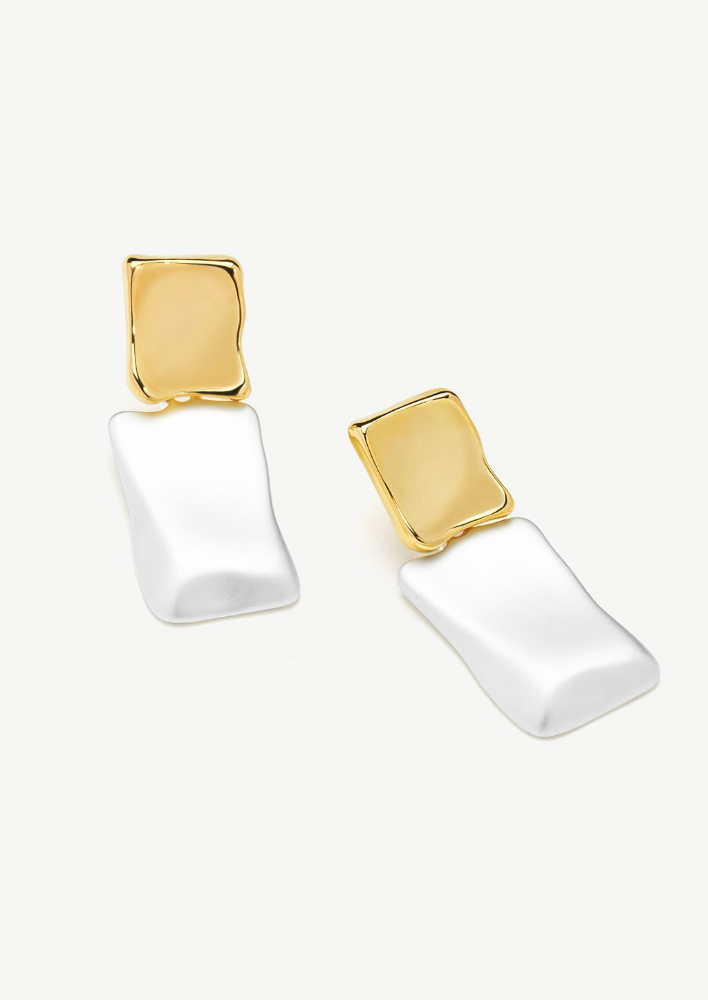 Duet Mixed Square Drop Earrings