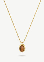 Brown Oval Pendant Necklace