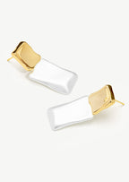 Duet Mixed Square Drop Earrings