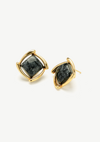Square Swirl Stud Earrings