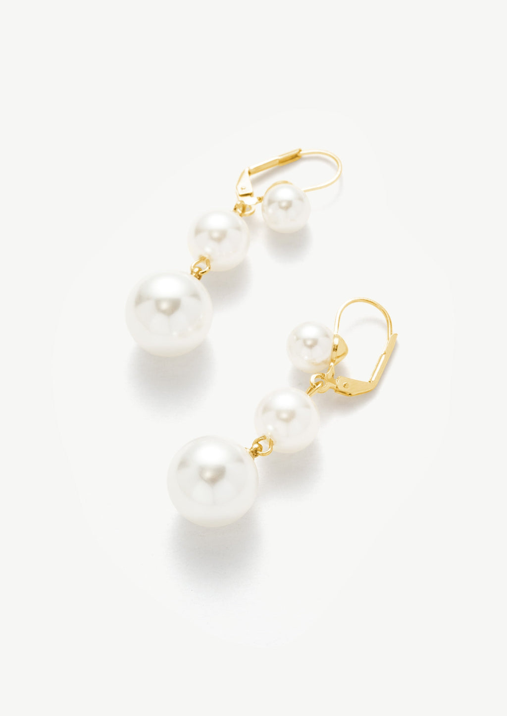 Graduated Pearl Hoop Earrings