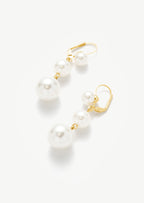 Graduated Pearl Hoop Earrings