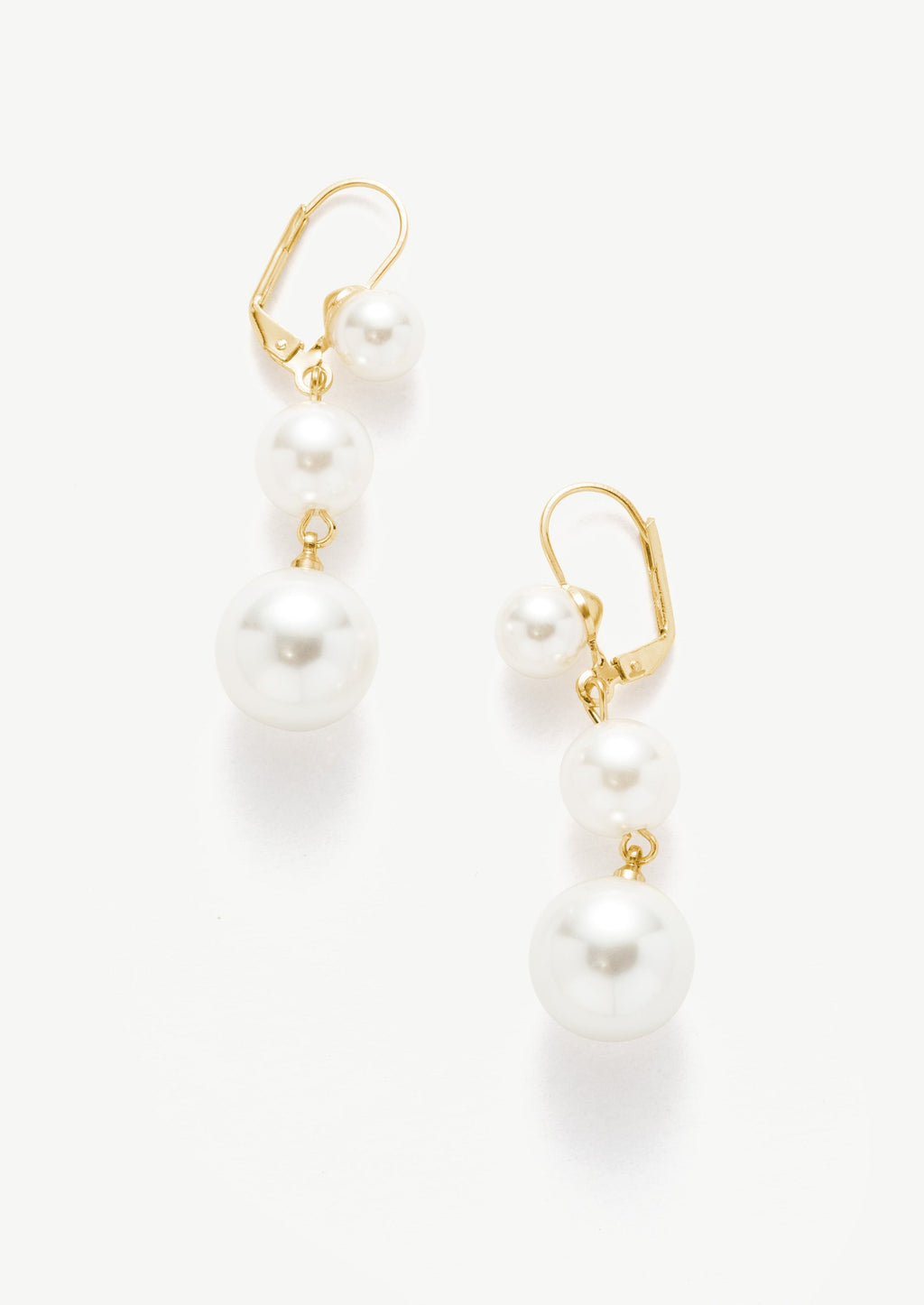 Graduated Pearl Hoop Earrings