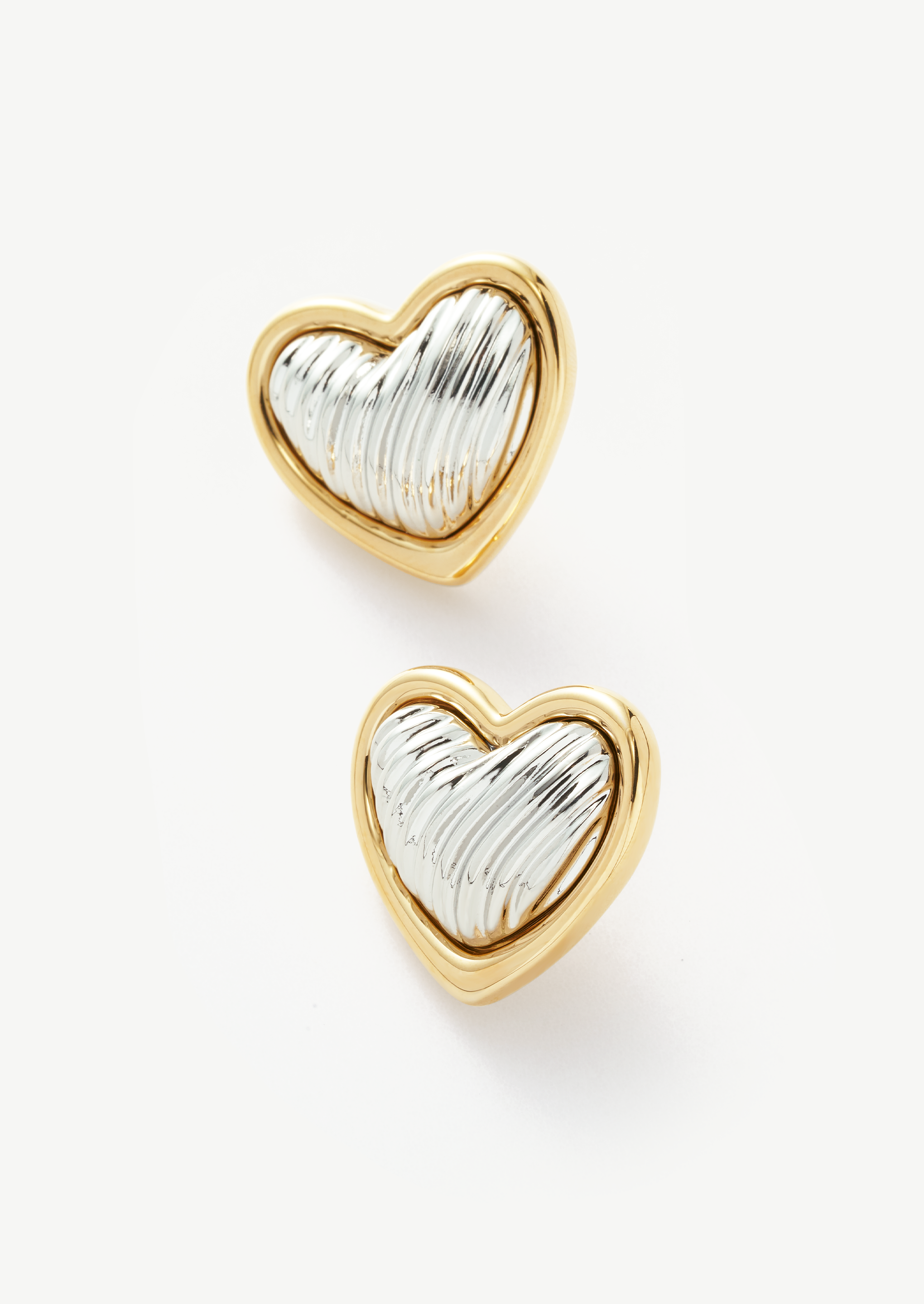 Two Tone Heart Earrings