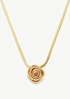 Golden Rose Pendant Necklace
