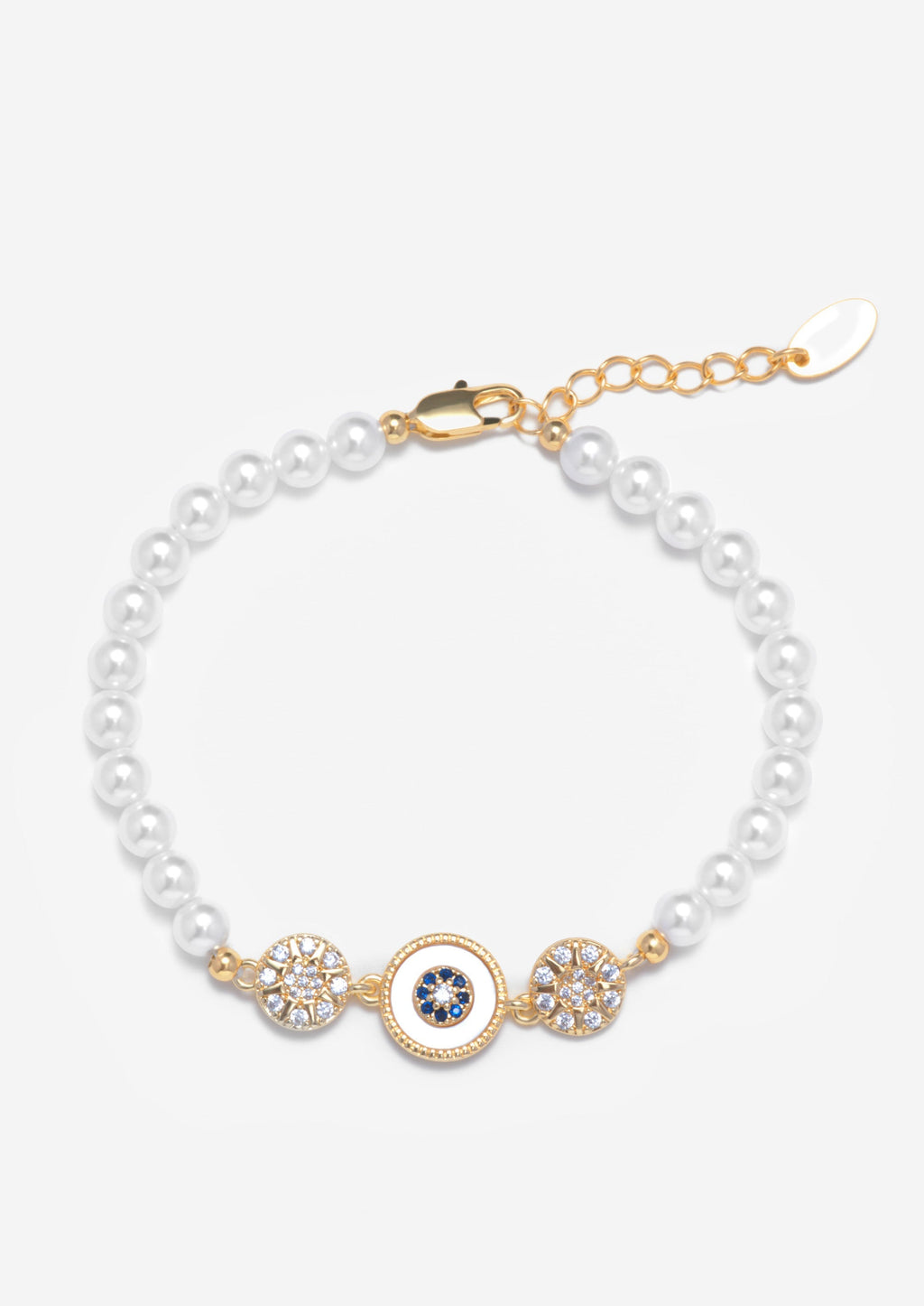 Evil Eye Pearl Bracelet