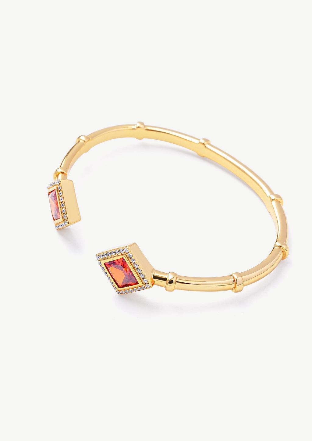 Square Gemstone Cuff Bracelet