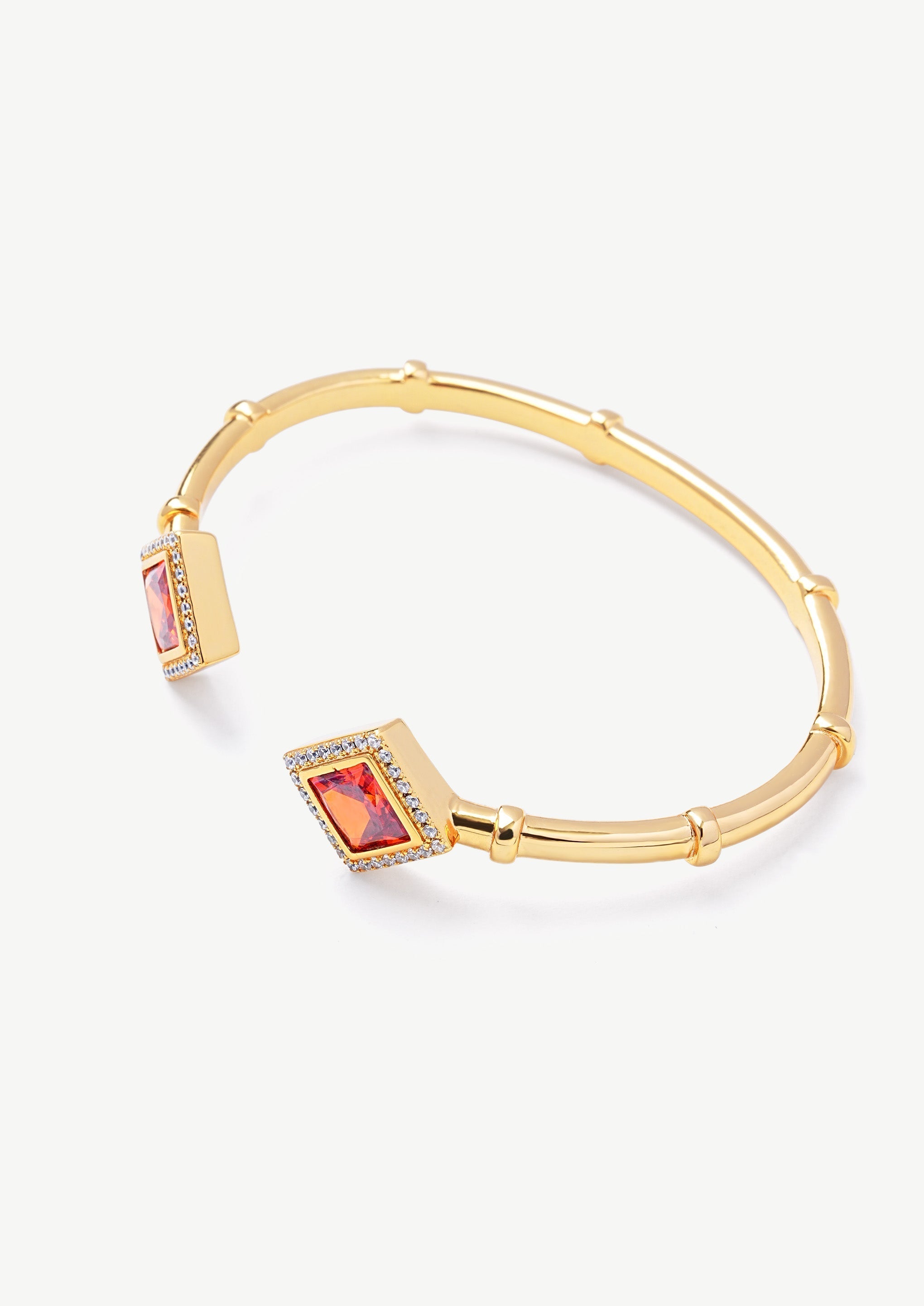 Square Gemstone Cuff Bracelet