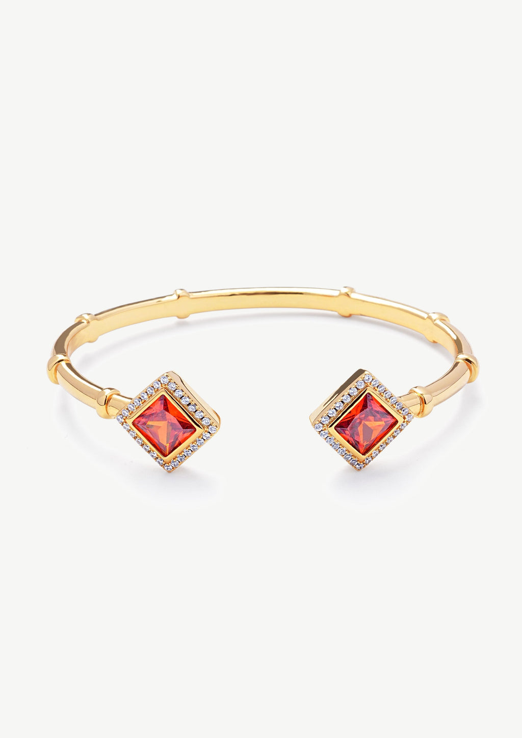 Square Gemstone Cuff Bracelet