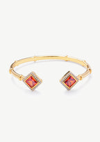 Square Gemstone Cuff Bracelet