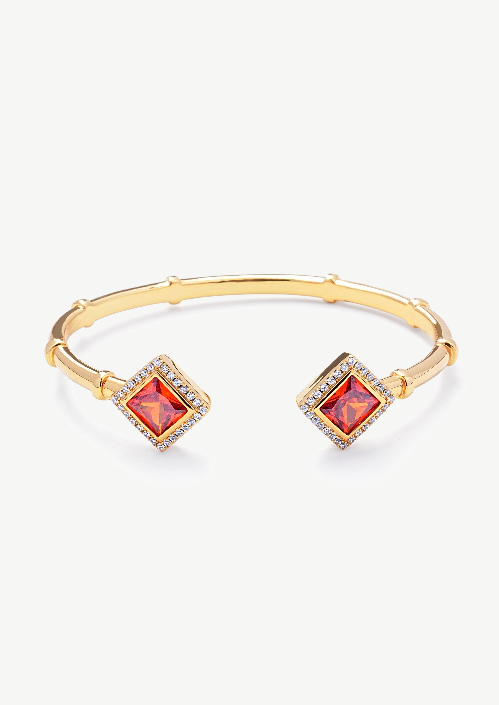 Square Gemstone Cuff Bracelet