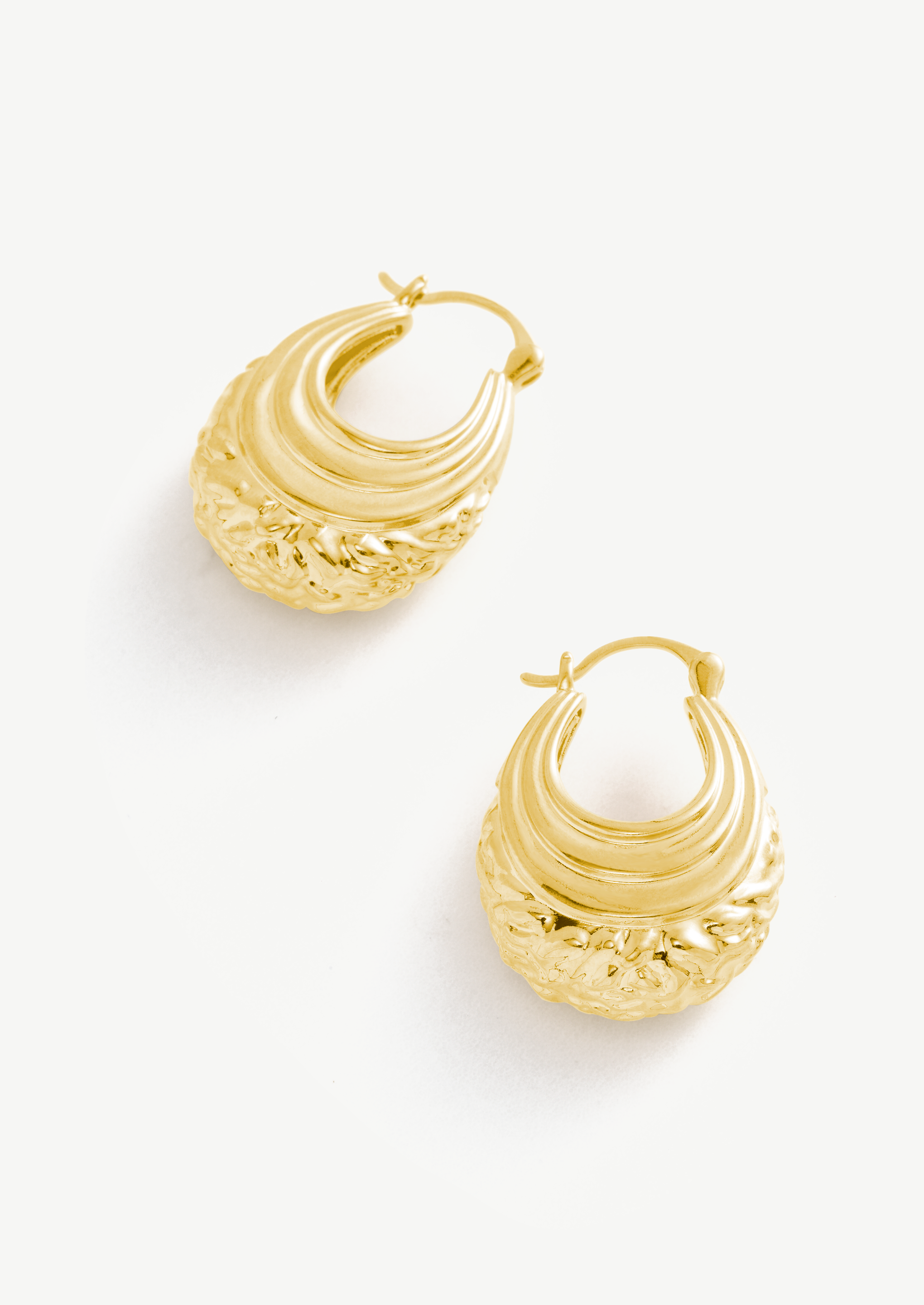 Ornate Ridge Hoop Earrings