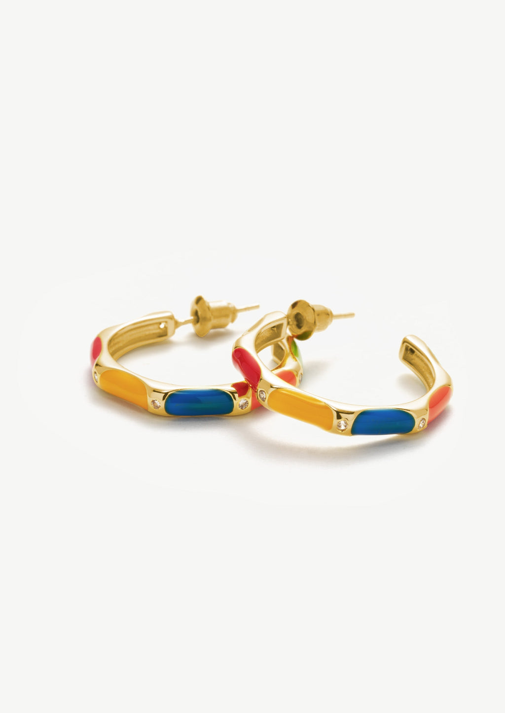 Colorful Enamel Hoop Earrings
