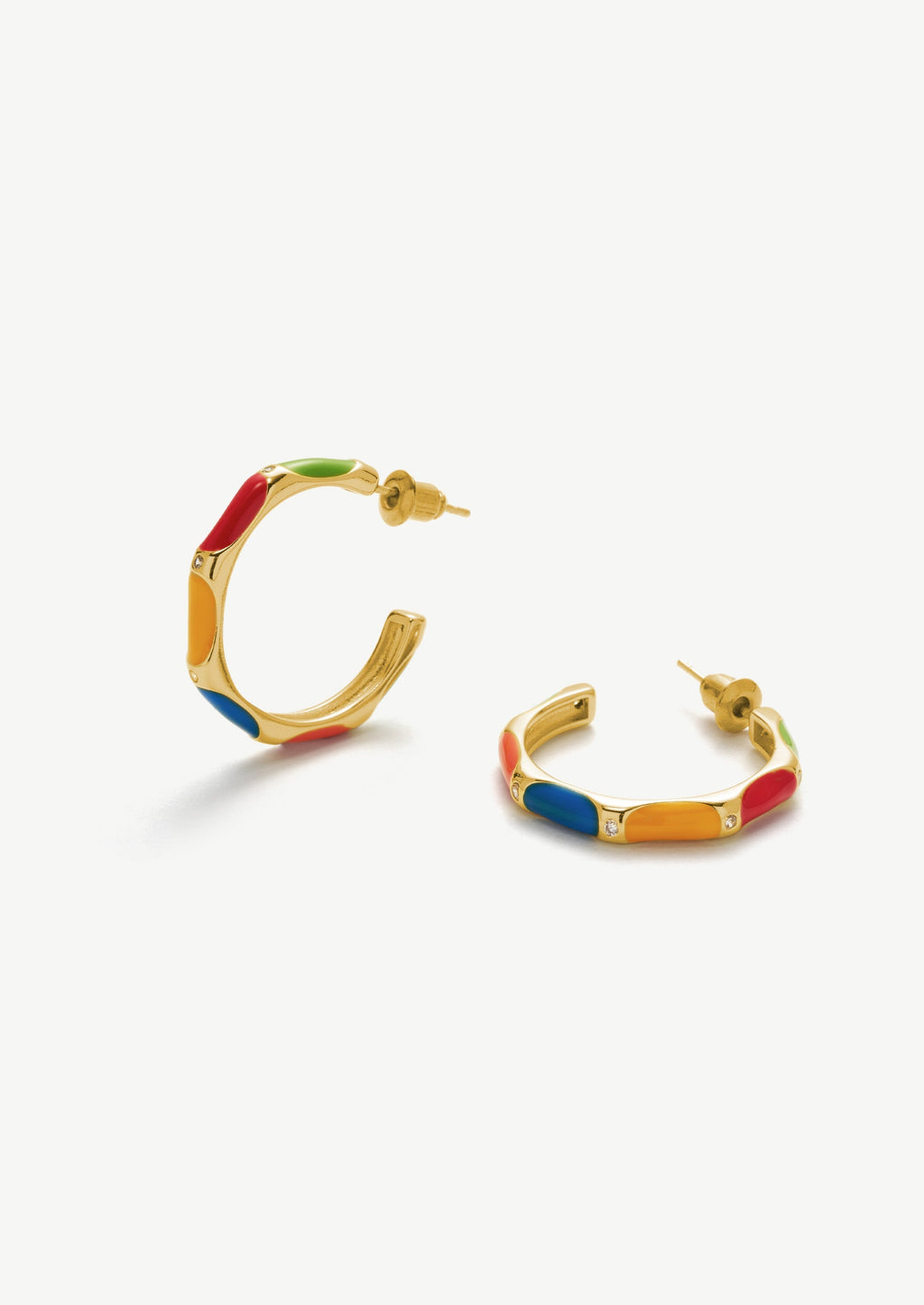 Colorful Enamel Hoop Earrings