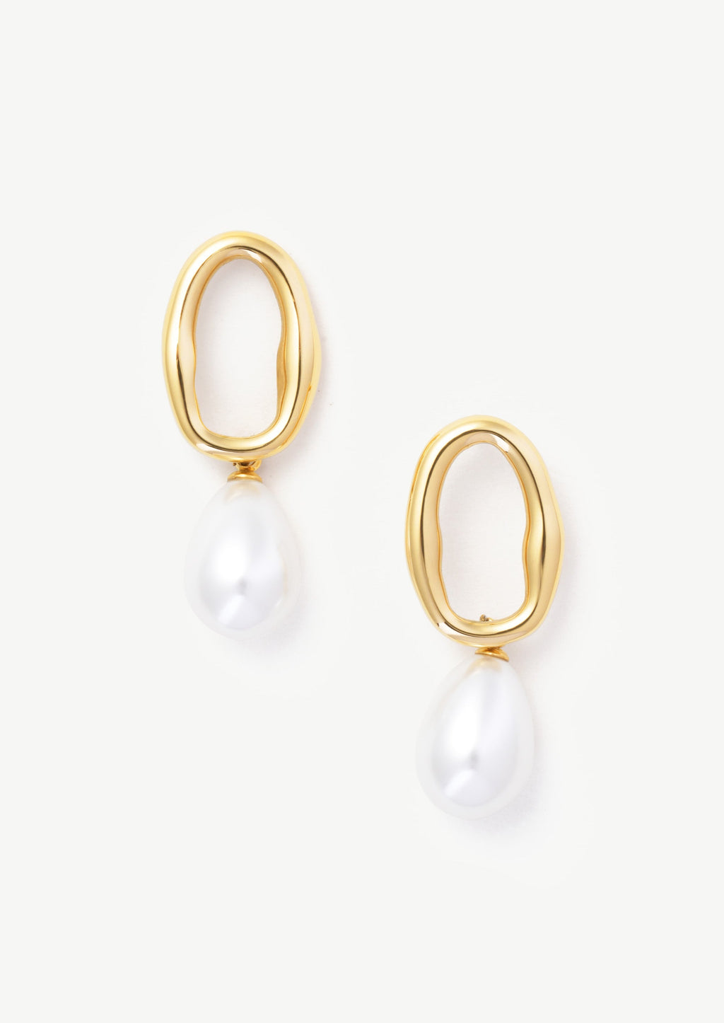 Pearl Hoop Drop Earrings
