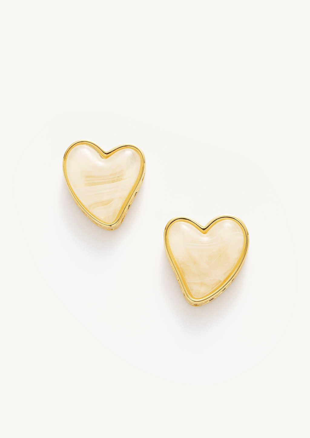 Amber Heart Stud Earrings