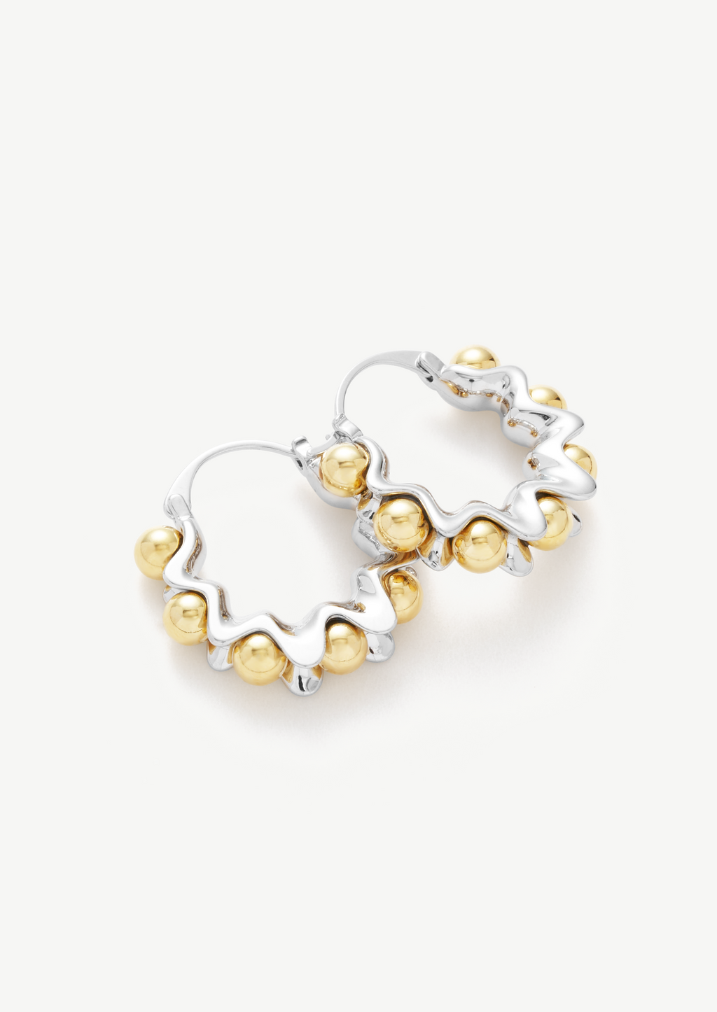 Mixed Wave Hoop Earrings