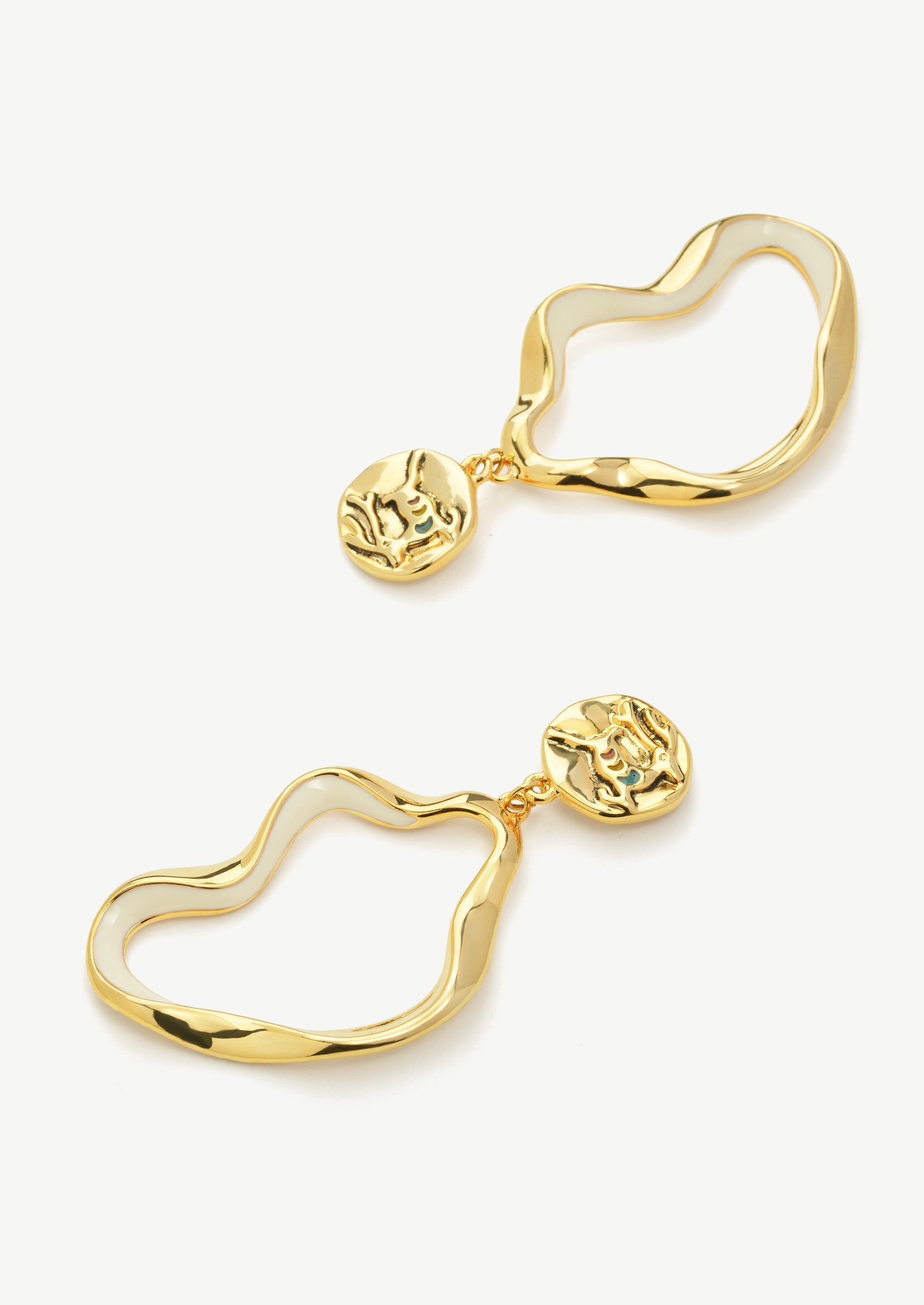 Molten Hoop Drop Earrings