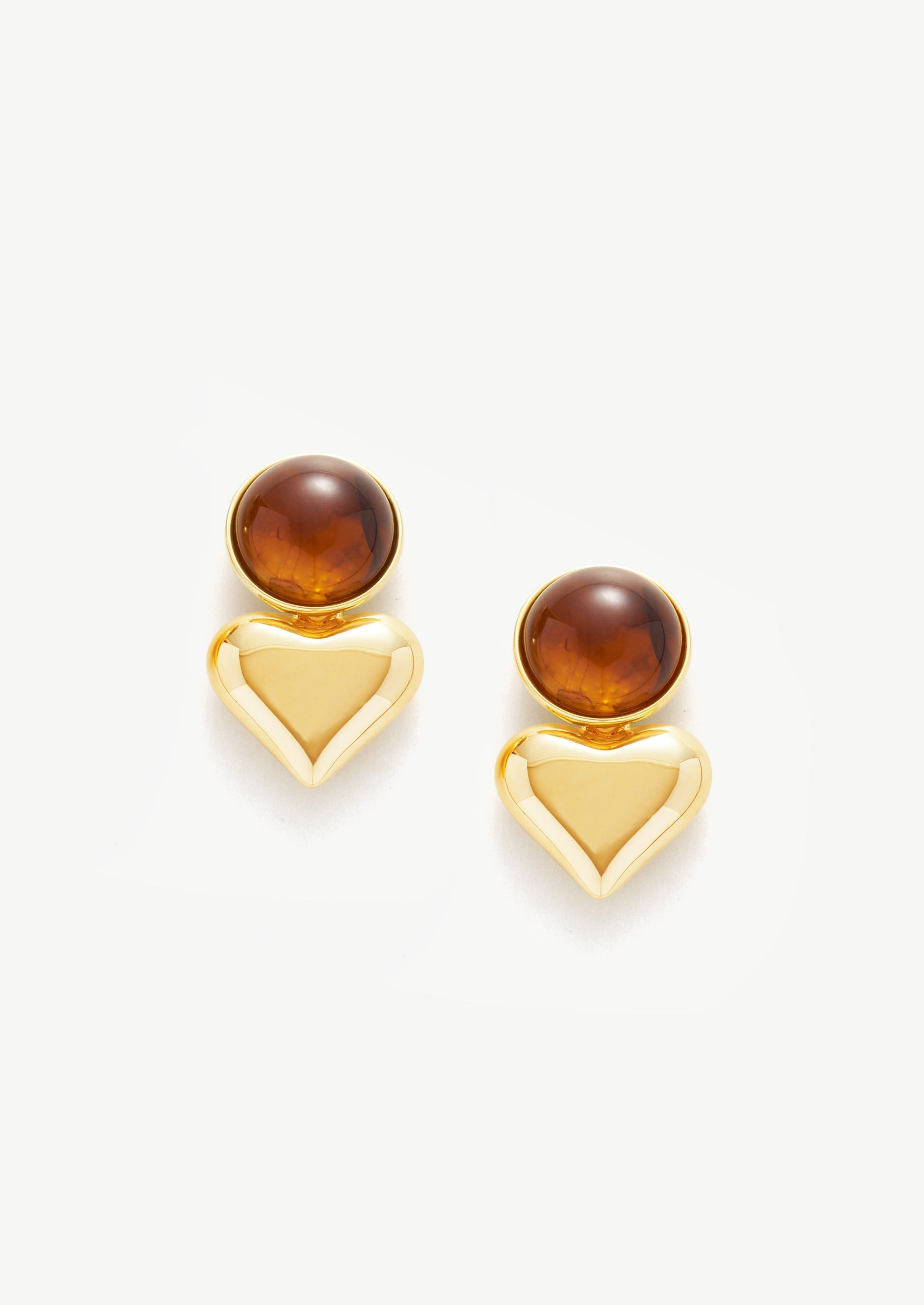 Round Heart Drop Earrings