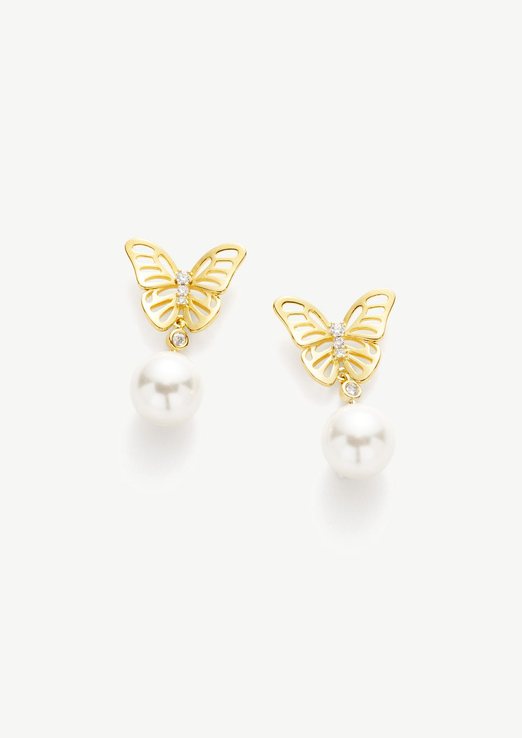 Butterfly Pearl Stud Earrings