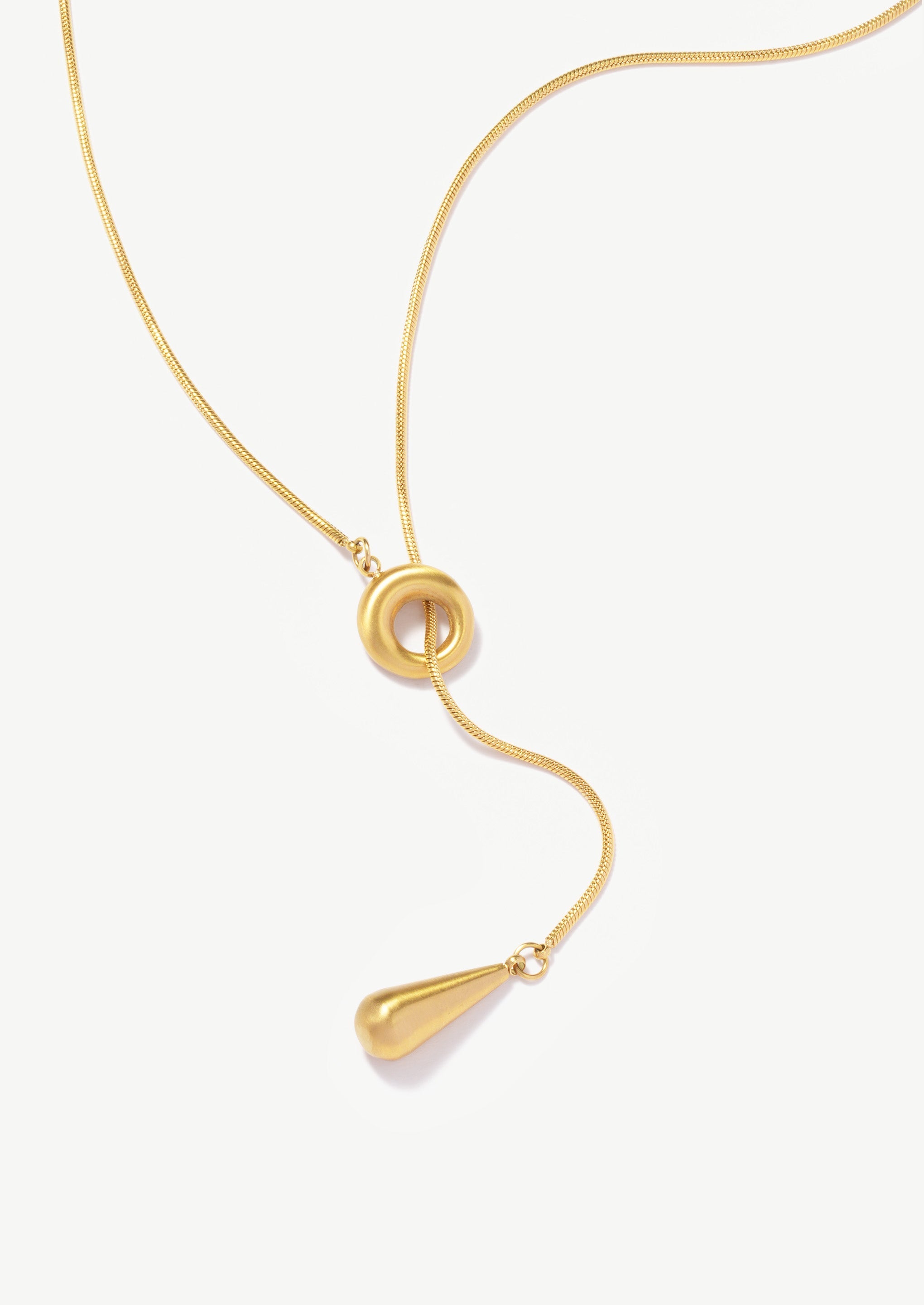 Teardrop Ring Pendant Necklace