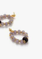 Jade Hoop Stud Earrings