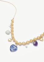 Heart Gold Bead Necklace