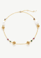 Pearl Gemstone Gold Necklace