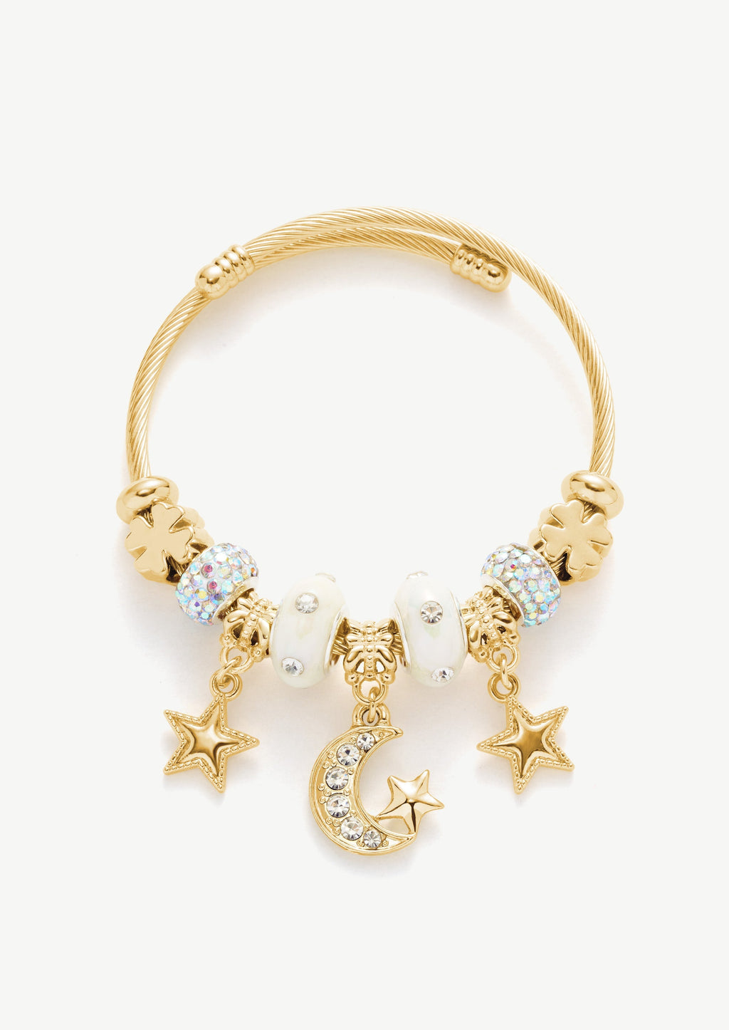 Star Moon Bangle Bracelet