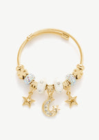 Star Moon Bangle Bracelet
