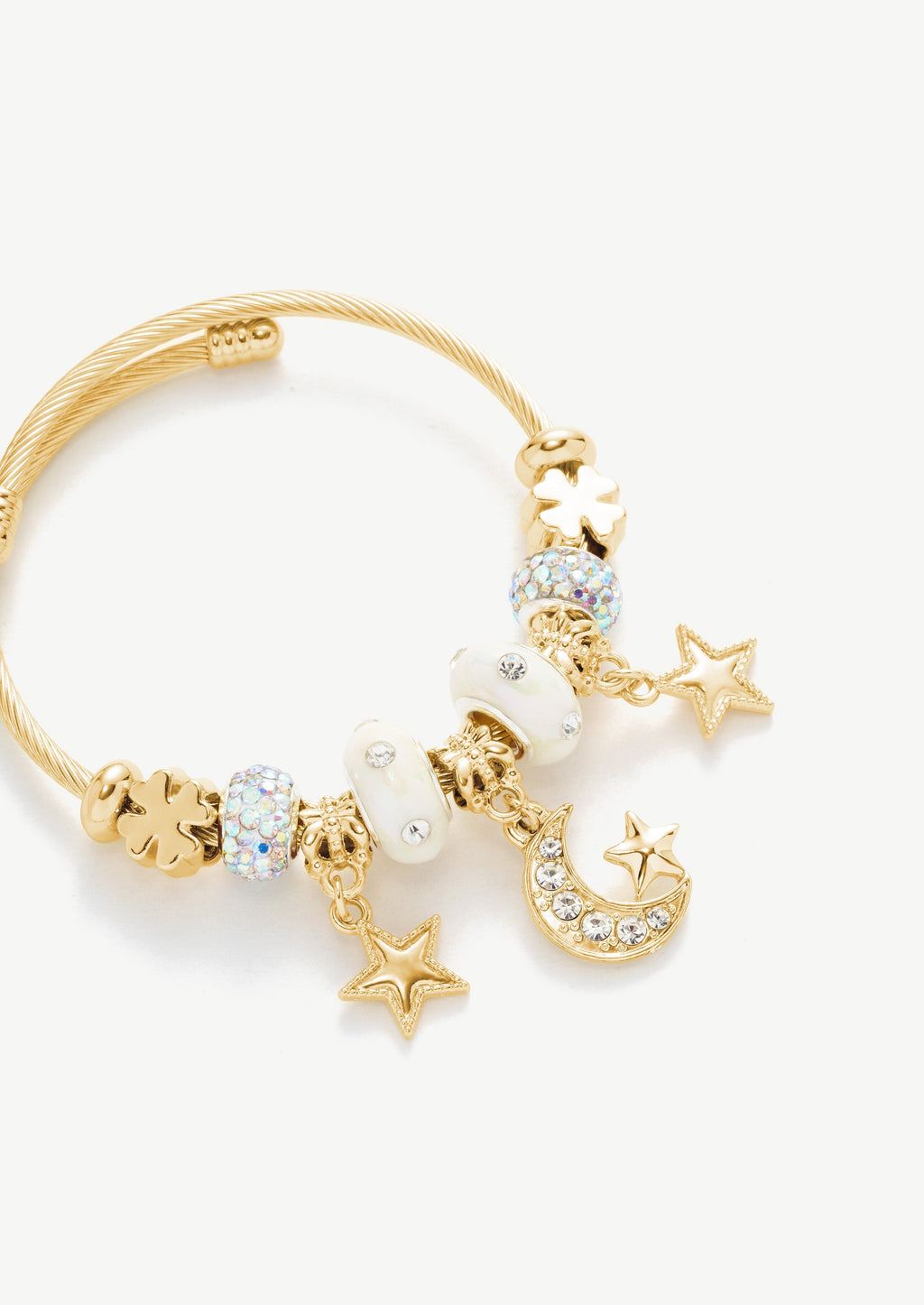 Star Moon Bangle Bracelet