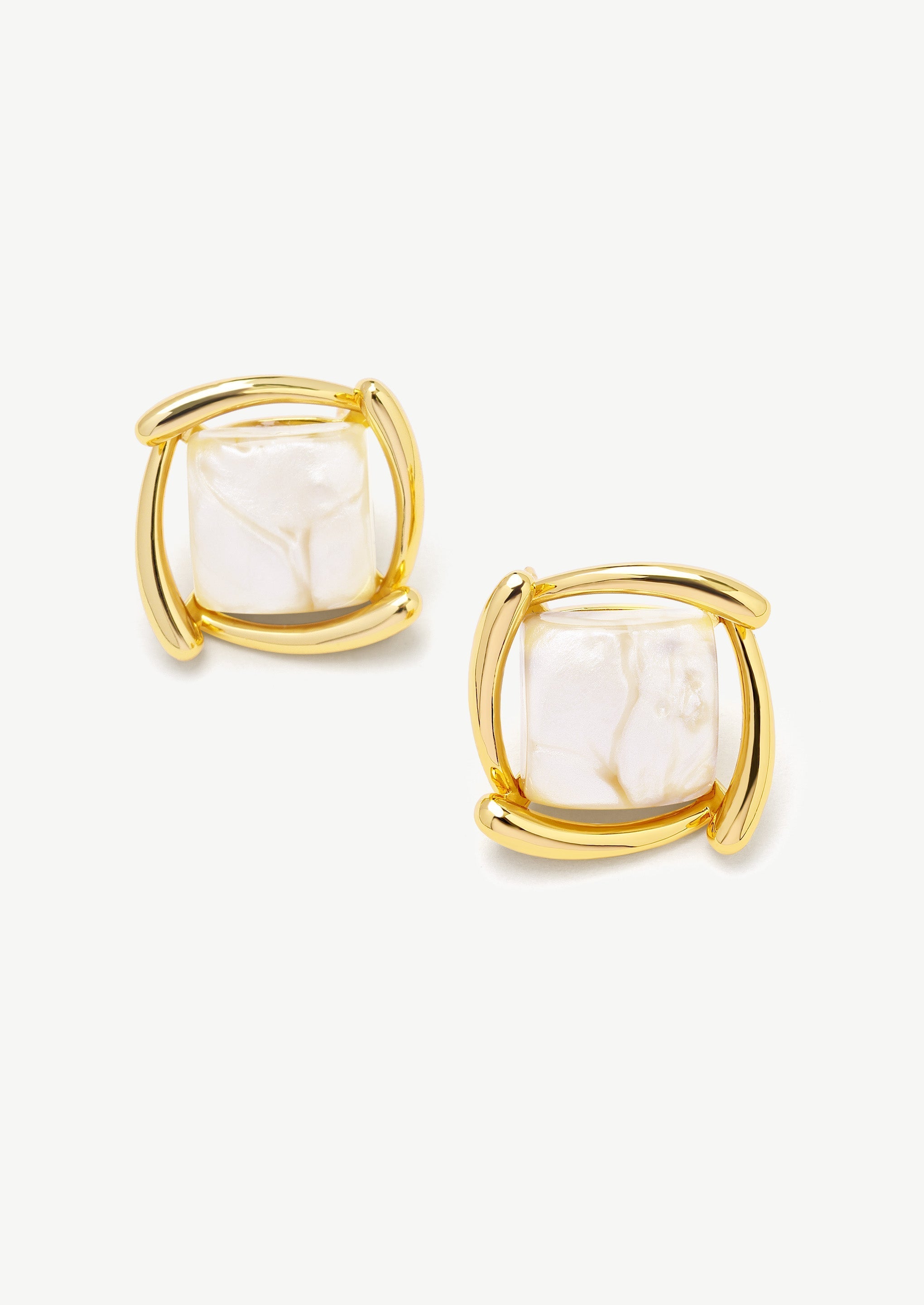 Square Swirl Stud Earrings