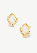 Square Swirl Stud Earrings