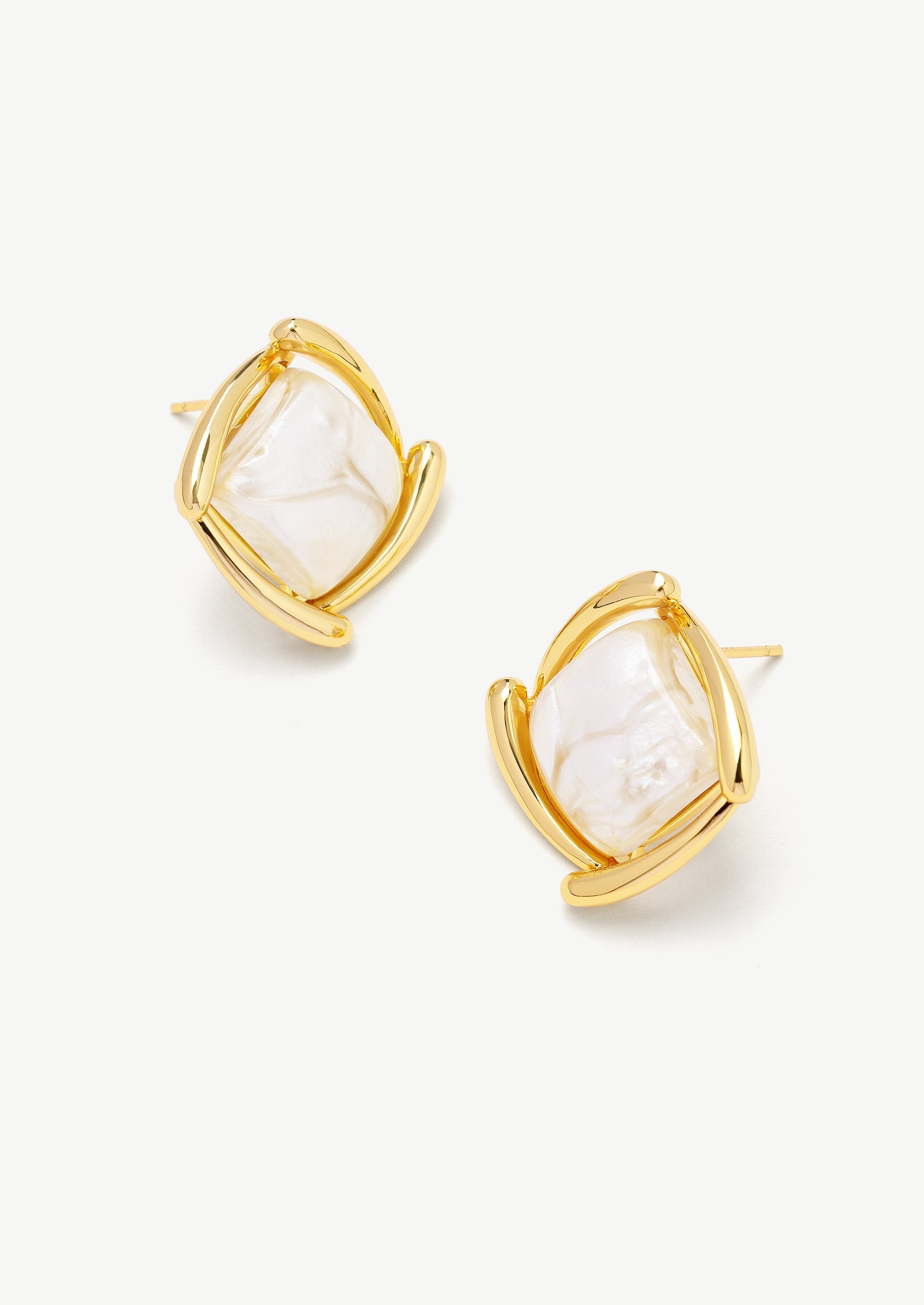 Square Swirl Stud Earrings