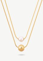 Pearl Double Chain Necklace