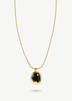 Oval Gemstone Pendant Necklace