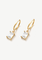 Square Charm Hoop Earrings